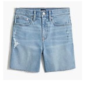 New J. Crew Factory 6” Denim  Raw Hem Jean Shorts 27 NWT